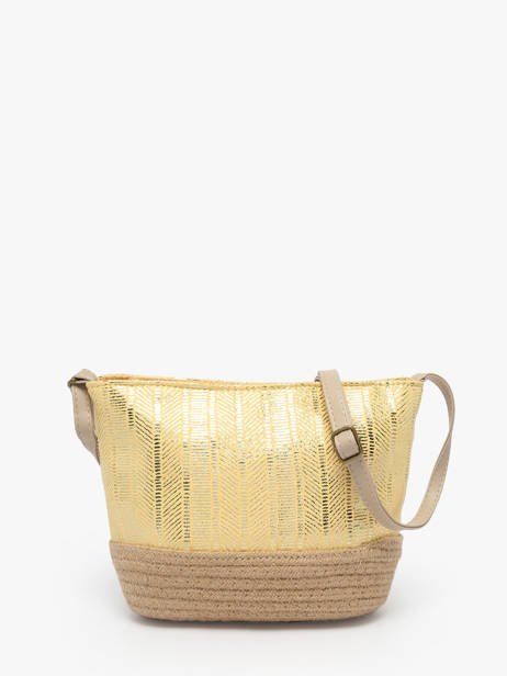 Cross Body Tas Irisé Raffia Le voyage en panier Geel guimauve PM289 ander zicht 4